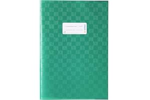 HERMA Pokrowiec na zeszyt ćwiczeń A4, z etykietą z napisem, wykonany z zmywalnego i wytrzymałego tworzywa sztucznego, wsuwane kurtki do szkoły, zielone