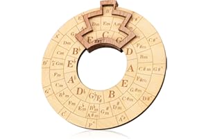 SAVITA Strumento di Melodia in Legno, Rotondo, Strumento Ruota degli Accordi Strumento Cerchio delle Quinte Strumento per Melodia in Legno per Musicisti per Accordi Note Tonalità di Chiave