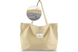 Emma Jonasson tote bag femme avec Fermeture éclair et Poche intérieure - sac cabas femme et Sac fourre tout femme A4 Grand Capacité - sac fourre tout femme, Aesthetic Sac a Main Femme Coton