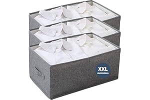 KATTAO Set Organizer Armadio XL Pieghevole 48x30x22cm – Scatole per Armadio Salvaspazio, Cassettiera o Cabina Armadio, Organizer per Vestiti, Maglioni, Scatole Trasloco, Organizzatore Armadio