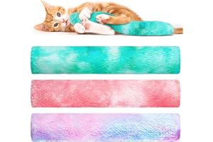 OSDUE 3Pcs Katzenminze Katzenspielzeug, Katzen Spielzeug Set, Katzenkissen mit Katzenminze Katzen Baldrian Kissen Plüsch Schmusekissen, Weiches Flauschiges Haustier beruhigendes Spielzeug