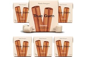 ‎TRUE GUM True Gum: CINNAMON/Plastic & Sugar Free Natural Chewing Gum/Biodegradable/Vegan / 21 g