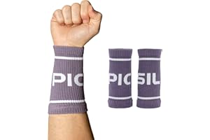 PICSIL Polsini Sportivi in Cotone - Assorbenti, Traspiranti e Confortevoli - Per palestra, corsa, tennis e altro - Unisex