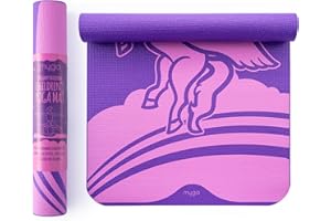 Myga Silk Print Kids Yoga Mat - Non-Slip Yoga Mat for Childrens Exercise, Fitness, Yoga & Mindfulness - Lightweight, Non-Toxic & Easy Clean Play Mat for Girls & Boys - Choice of Design