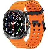 Teknoft Samsung Galaxy Watch Ultra 47mm ile Uyumlu Delikli Model Ocean Loop Yumuşak ve Hafif Silikon Kordon
