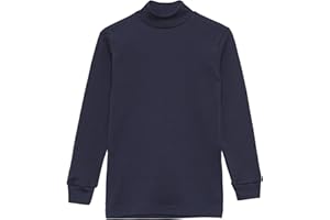 Channo Chemise de sous-vêtement Thermique pour Enfants à col Haut et à Manches Longues, Couleurs Unies