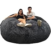 Pouf Géant Fourrure Noire – Lavable En Machine – Adulte – Occasion