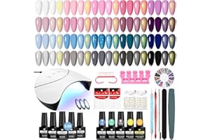 VANREESA Kit Semipermanente Unghie, Kit Unghie Gel Completo con Lampada per Unghie 36W U V/LED, 20 Colori Smalto Semipermanente Unghie Autunno Inverno con Base e Top Coat