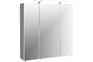 ‎SCHILDMEYER Schildmeyer Spiegelschrank 133076 Trient, 70.0 x 16.0 x 75.0 cm, esche grau Dekor