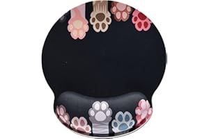 EFISH Podkładka pod mysz z podpórką z pianki z pamięcią kształtu, ergonomiczna podkładka pod mysz z antypoślizgową gumową podstawą, podkładka pod mysz do laptopa, gier i biura, łapa kota