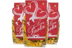 3 förpackningar set italienska hjärtnudlar duvet gryn nudlar i hjärtform kärlek pasta med tomat och spenat, 3 x 250 g