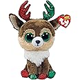 Ty UK Kinley Reindeer Beanie Boo Regular Christmas 2022 Beanie Baby Soft Plush Toy Collectible Cuddly Stuffed Teddy, 36499, Multicolor