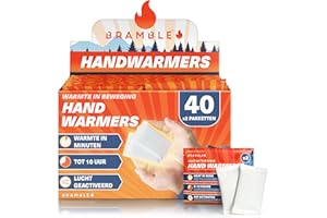 Bramble - Hand warmers (40 pairs, 80 in total) - Air-activated pocket warmers for outdoor activities - Warm in minutes - Up to 10 hours of heat