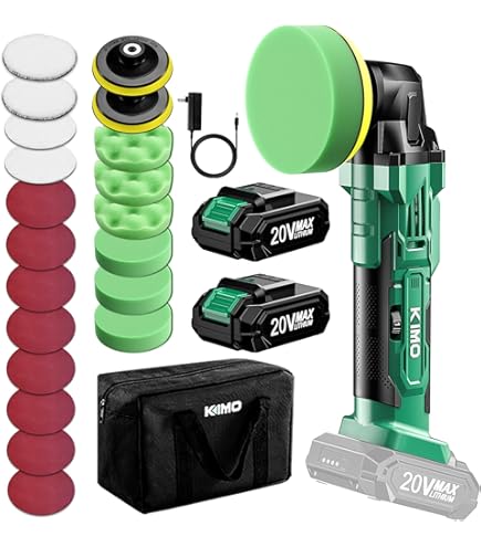 Cordless Car Buffer Polisher Machine Kit With 2X Rechargeable Batteries