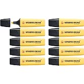 STABILO - Marker - BOSS ORIGINAL Pastel - Pack of 10 - creamy yellow | Pack of 10, Creamy Yellow