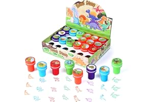 Kesote 24Pcs Assorted Stampers Stocking Fillers for Teenage Girls Boys Dinosaur Self-Inkling Stampers Set Animal Stamp Set for Loot & Prize Bag Fillers Party Bags Filler