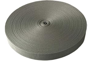 ‎SCHNOSCHI Schnoschi Gurtband Polypropylen 20 Meter lang – viele Verschiedene Breiten und Farben 10mm 15mm 20mm 25mm 30mm 40mm 50 mm (grau, 10 mm)