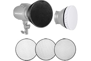 Neewer Riflettore standard 7 pollici/18 centimetri diffusore morbido con 20/40/60 gradi griglia a nido d'ape per Bowens Mount Studio Flash Strobe Light Monolight