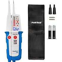 Testeur Tension PeakTech 1095 - AC/DC 12-690V, Test Continuité, IP64 - Voltmètre 2 Pôles LED