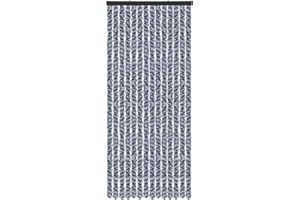 Arsvita Flauschvorhang Türvorhang (56x185 cm) in Meliert Blau-Weiß-Silber als Insektenschutz für Balkon, Terrasse oder Wohnmobil, Wohnwagen, Pavillon