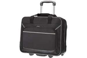 Amazon Basics Laptop bag with quick-rolling wheels and easy-access front pocket - fits Laptops up to 15.6 inch (39.6 cm), Black