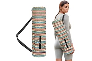 xyuayamz Bolsa Esterilla Yoga, Bolsas para Colchoneta de Yogas, Yoga Mat Bag con Bandolera Ajustable, Funda Esterillas Fitness Mujeres para Pilates Yogas Mat de Gimnasia y Accesorios, Lona