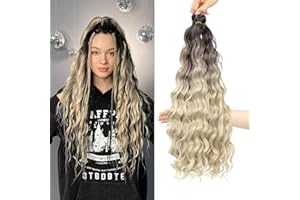 MLETULIPS Curly Crochet Braiding Hair Extensions Deep Wave Braiding Hair Ocean Wave Crochet Hair Soft Synthetic Bohemian Curly Water Wave Crochet Braids for Women (OT4/20#, 20 inch/3 pack)