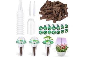 RUMIA 86 Stück Hydrokultur Zubehör für Hydroponisches Anzuchtsystem,Hydroponisches Anzuchtsystem mit 30 Wachstumsschwämme,12 Grow Baskets,12 Grow Dome,30 Tags,2 Pinzette Indoor Kräutergarten