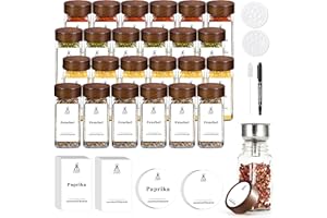 SIAZIH Botes Especias Elegante Juego De Madera De Acacia, 35 Botes Para Especias Cocina, 120 ml Botes Para Especias Con Etiquetas, Almacenaje Cocina Para Especias
