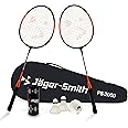 Jager-Smith PB 2000 Combo Aluminium Badminton Racquet with Tempered Steel Shaft & Featherlite 2 (Pack of 3) Feather Shuttles and Full Cover (Made in India)