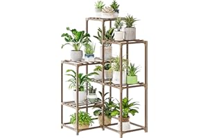 Bamworld Plant Stands Indoor Outdoor Corner Shelf Plant Holder for Living 4-Tier Corner Stands Plant Rack Indoor Multiple Plants Patio Balcony Garden