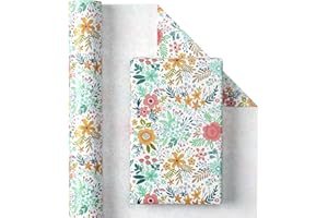 RUSPEPA Rollo De Papel De Regalo - Hermoso Diseño Floral Para Cumpleaños, Día De La Madre - 43,2 cm X 10 m