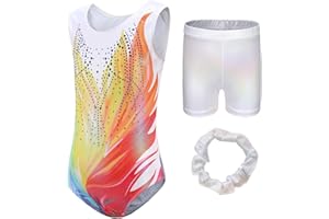 SEAUR Dziewczęcy strój gimnastyczny, opaska na włosy, zestaw dla dzieci, trykot, spodenki gimnastyczne, bez rękawów, z długim rękawem, strój gimnastyczny, odzież do tańca