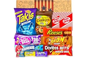 ‎CANDY & BAR Takis Movie Box | Takis Blue Heat und Popcorn | Chips & Sweets Edition | beliebte Süßigkeiten aus den USA | US Import | Perfekt für den Kinoabend oder zum verschenken | Geburtstag | Candy & Bar ®