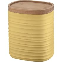 Guzzini Tierra - Set 3 Barattoli In Plastica Riciclata Con Coperchio In Bambù, 500 Ml, Made In Italy