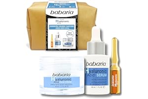 Babaria - Neceser Ritual Hialurónico, Pack Especial, Incluye Crema Facial 50 ml, Sérum Facial 30 ml y Ampolla Facial 2 ml, con Ácido Hialurónico, Hidrata la Piel, Mejora el Volumen y la Elasticidad