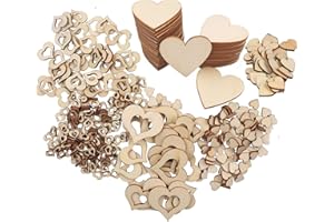 BEIHUAZI ANKKY 440 STK Holzherzen Hochzeit Herzen Holz Deko 8 Typ für Tischdeko Hochzeitdeko Streudeko DIY Handwerk Verzierungen Naturholzscheiben