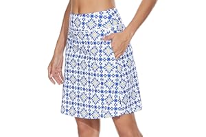 M MOTEEPI Tennisrock Damen 20'' Knielang Rock Mit Hose Drunter Damen Hohe Taille Hosenrock Skort Skirt for Women Golfrock Sportrock Midi Rock Damen Sommer Mit Taschen Innenshorts