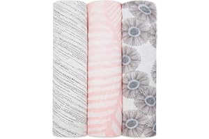 aden + anais - 3 Maxi-langes silky soft grand format prélavés en viscose de bambou - Imprime Island Getaway - 120 cm x 120 cm