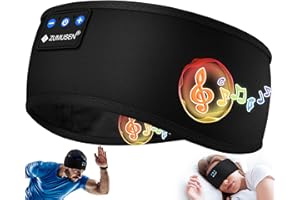 ZUMUSEN Bandeau Ecouteurs pour Dormir,Bandeau Bluetooth Casque Sommeil Ecouteurs Bluetooth sans Fil avec Ultra-Fins HD Stéréo Ecouteur Running pour Entraînement Sportif, Jogging,Yoga,Voyage