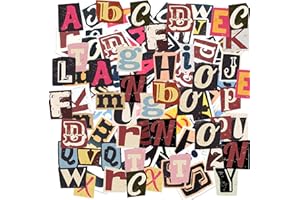 GWAWG 104Pcs Vintage Letter Stickers, Self Adhesive Waterproof Vinyl for DIY Scrapbook, Sign, Mailboxes, Travel Case, Decor, Art Craft