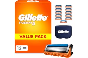 Gillette Fusion5 Men's Razor Refill Cartridges, 12 Count - Engineered with Antifriction Blades for Up to 20 Shaves Per Refill