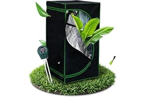 Melko - Growbox 120 x 60 x 180 cm Set con misuratore 3 in 1 - Tenda luminosa e impermeabile in tessuto extra resistente con pellicola interna riflettente - Growtent tenda per colture idroponiche per