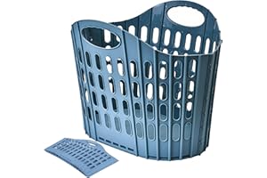GMYIAK WäSchekorb Faltbar, Plastik Aufbewahrungskorb Mit Henkel, WäScheköRbe Korb, Wasserdichter Laundry Spielzeug KöRbe Aufbewahrung (blau)