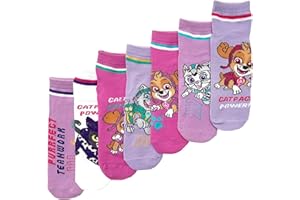 ONOMATO! Paw Patrol Skye Cat Pack Power Niños Niñas Seaker Calcetines Set 7 Pares