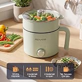 Pikas ROVOS RV-5100 Elektrikli Mini Tencere 1.8L, Buharlı Pişirme Aparatlı Yapışmaz Ramen ve Multi Pişirici, &Ouml;ğrenci Evi ve K