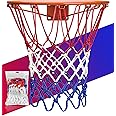 XXXYYY U/A Basketball Net Replacement Heavy Duty, 2021 Professional On-Court Quality [6.88Ounce], Fits Outdoor Indoor Standard Rim, All Weather Anti Whip -12 Loops (Red White Blue)