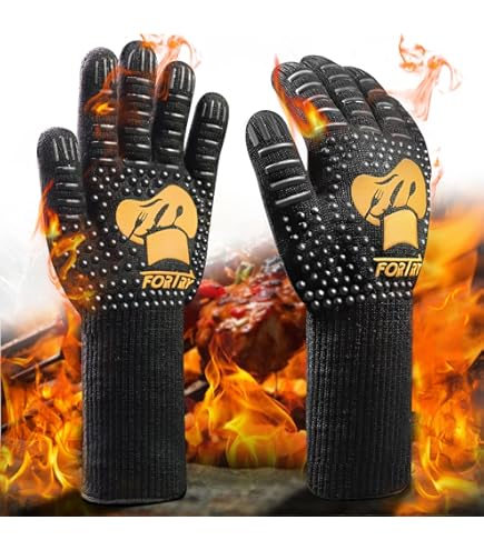 MAGIC SELECT BBQ Heat Resistant, BBQ Gloves, Heat Resistant Oven Mitts 800 °C/1472℉, Non-slip, Flexible Silicone Glove, Ideal for Oven, Kitchen, Grill, Barbecue, Deep Fryer or Campfire