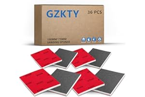 GZKTY 36 Pezzi Spugne Abrasive, spugna abrasiva per carrozzeria auto, adatta per il settore automobilistico, il metallo, il modellismo, la pittura, ecc.