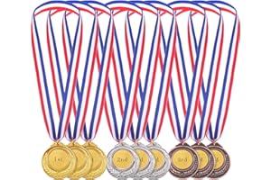BLULU 12 Pièces Or Argent Bronze Métal de Style Olympique Médailles du Gagnant Or Argent Bronze Prix pour Le Jeu et la Fête (12 pièces)